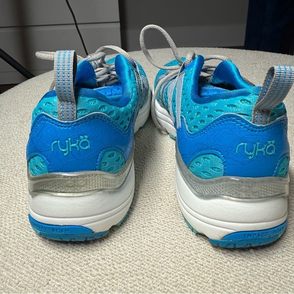 Ryka Hydro Sport Cross Trainer Shoes Turquoise and Gray Mesh Sneakers - Picture 5 of 8